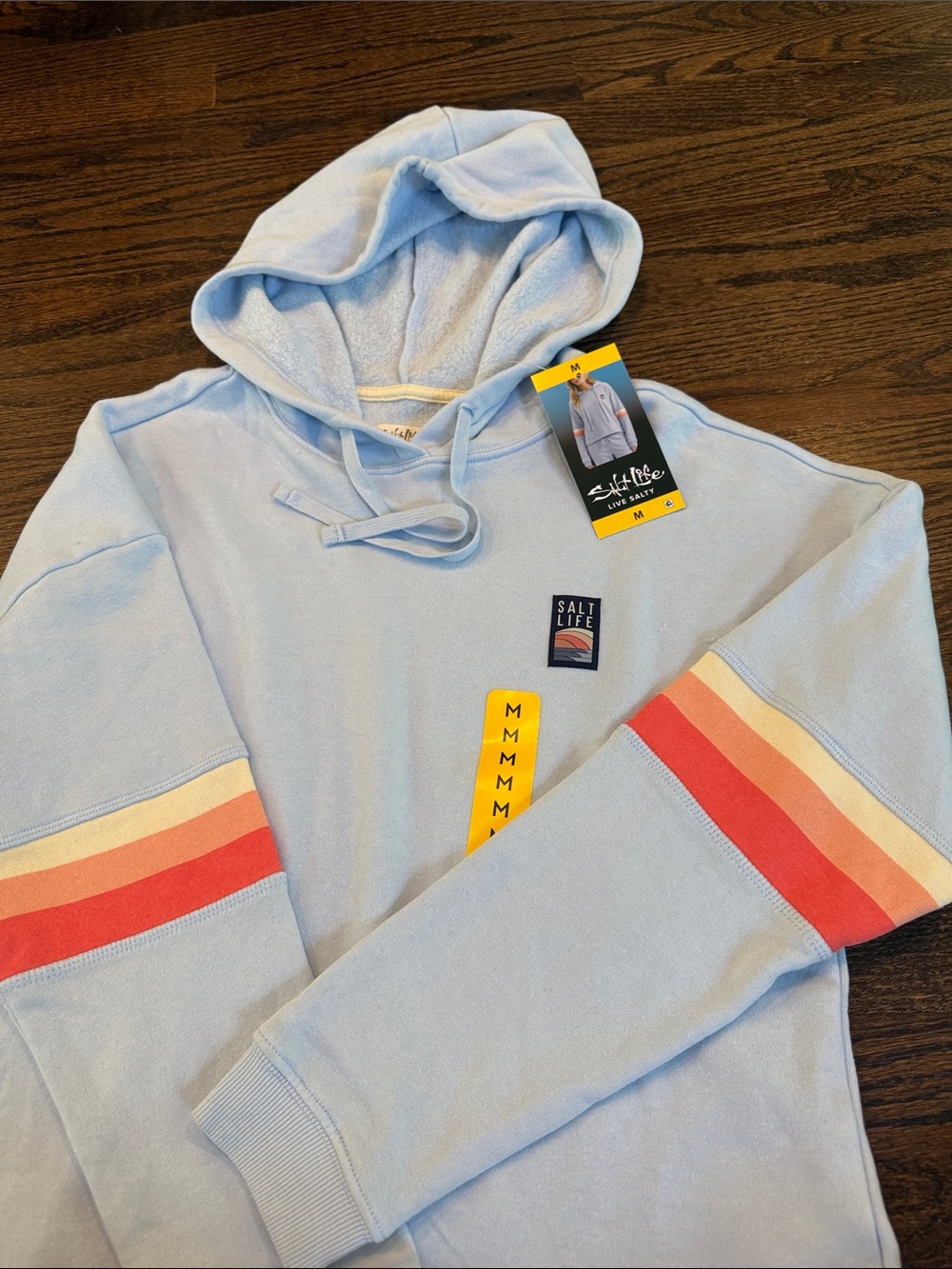 Salt Life woman’s cropped medium Light Blue Crewneck Sweatshirt hoodie